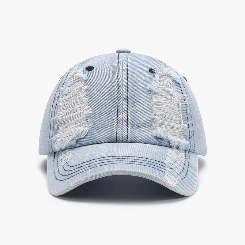 Distressed Cotton Baseball Cap - adritiX