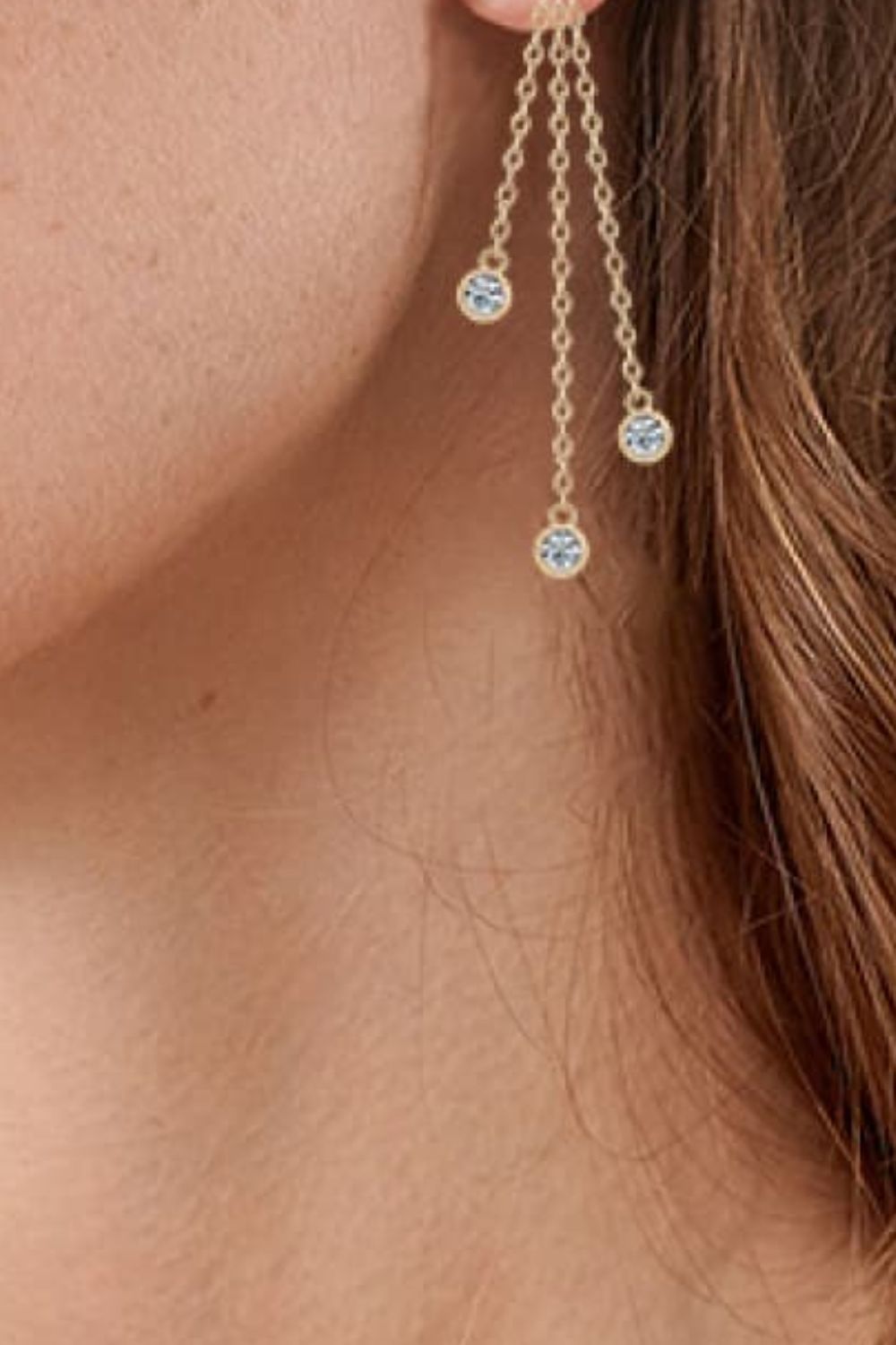 1.2 Carat Moissanite Layered Chain Earrings - adritiX
