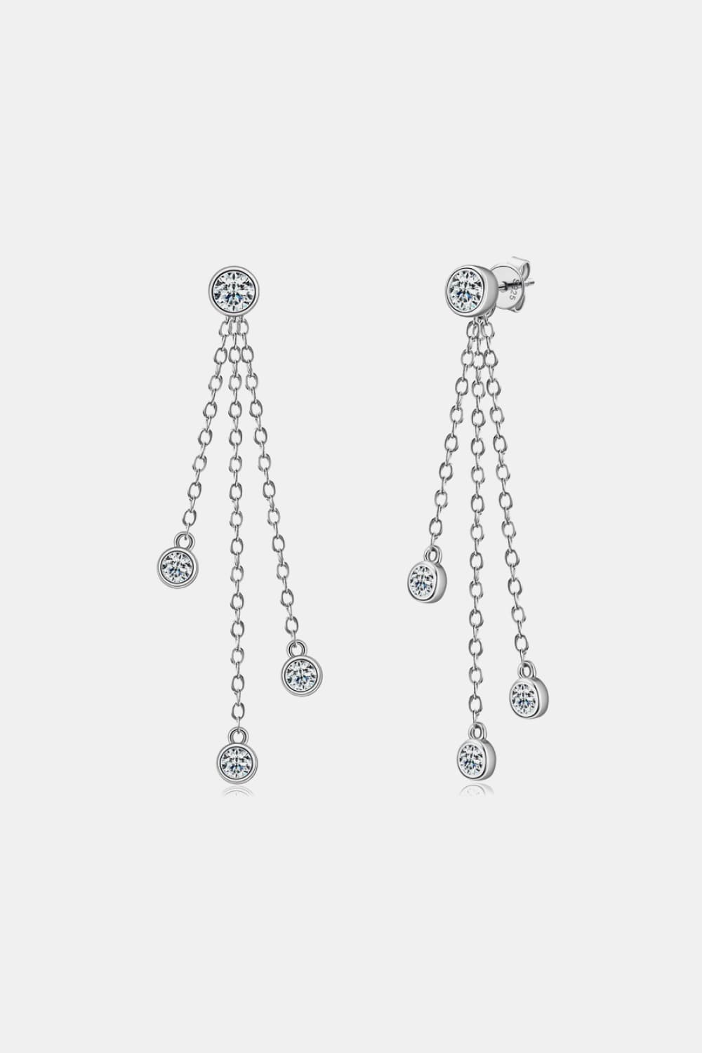 1.2 Carat Moissanite Layered Chain Earrings - adritiX