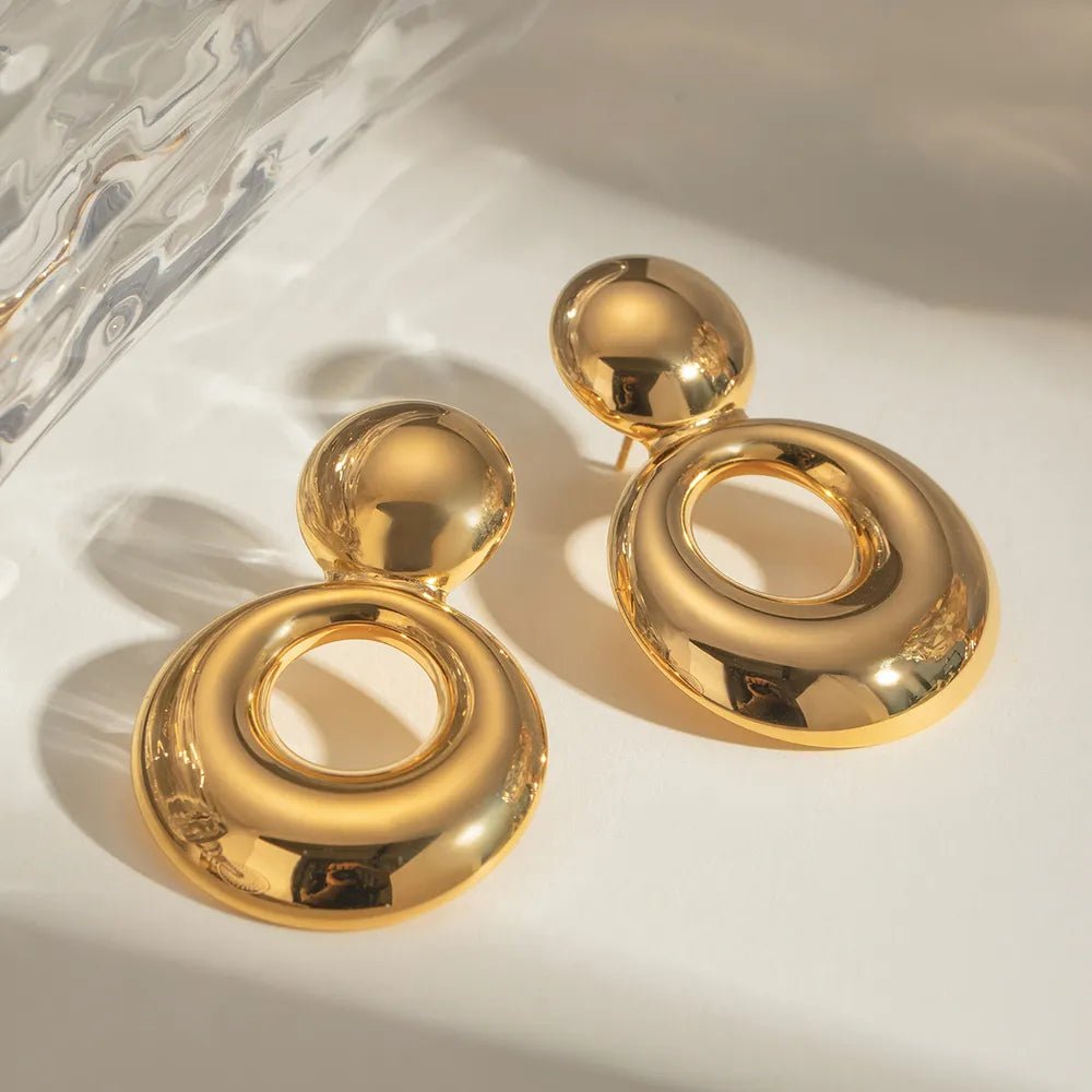 18K Gold - Plated Cutout Earrings - adritiX