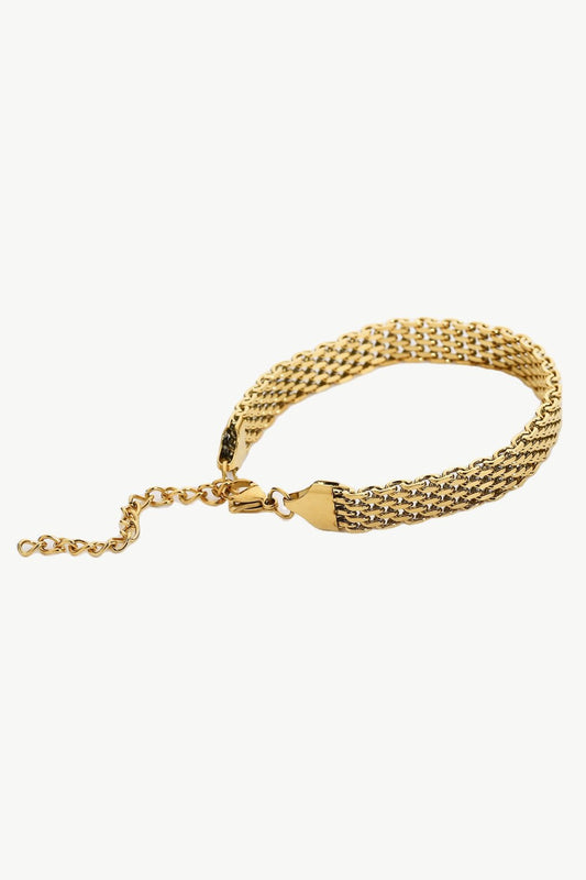 18K Gold - Plated Wide Chain Bracelet - adritiX