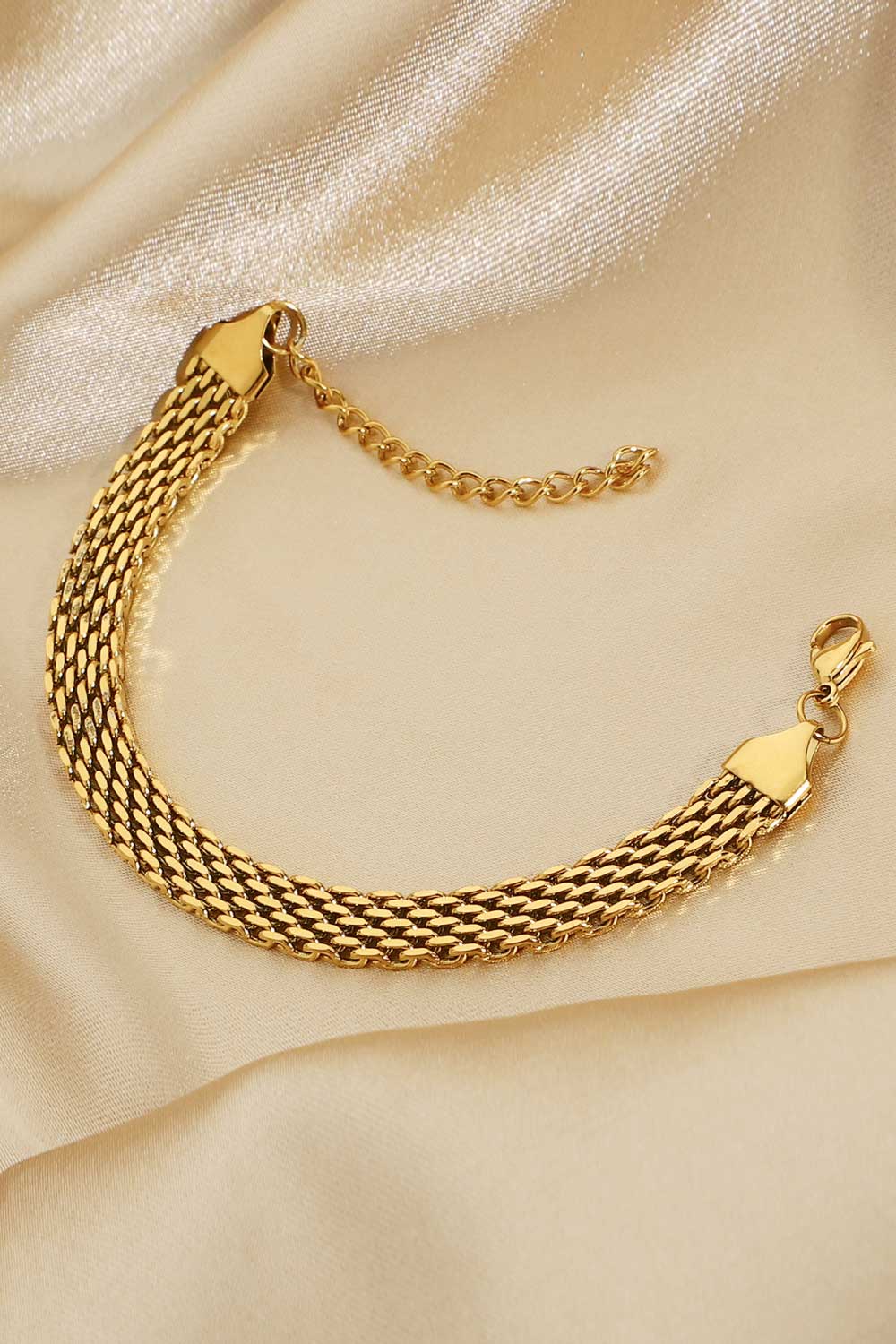 18K Gold - Plated Wide Chain Bracelet - adritiX