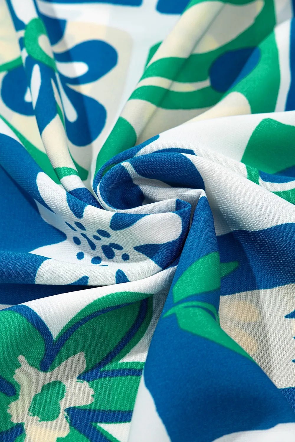 Floral Mixed Pattern Ruffle Flutter Sleeve Buttoned Dress - adritiX