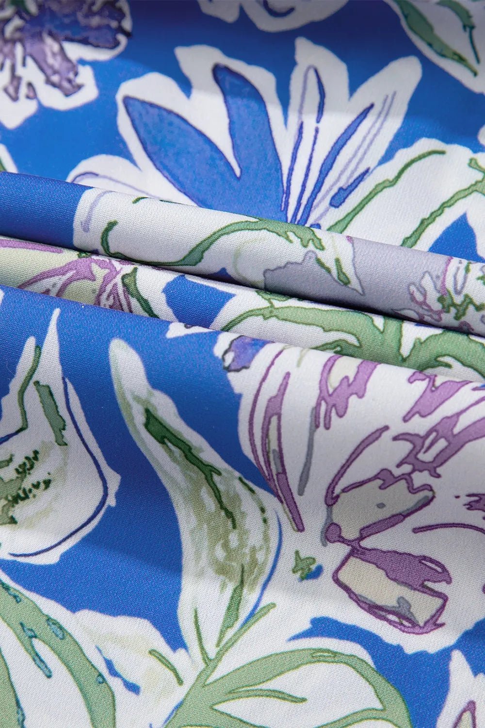 Floral Print Self-tie Straps Flowy Ruffle Dress - adritiX