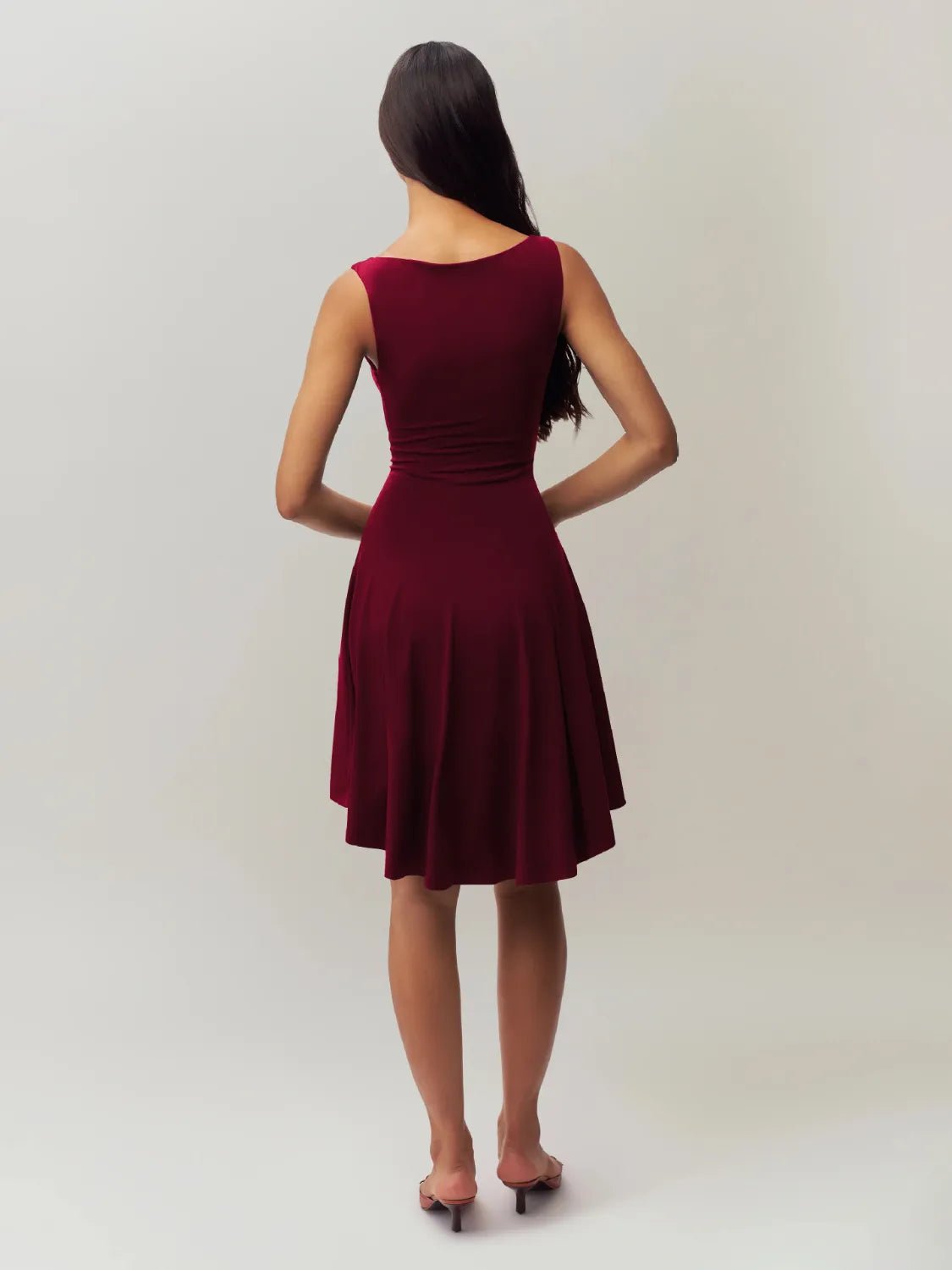 High-Low Round Neck Sleeveless Dress - adritiX
