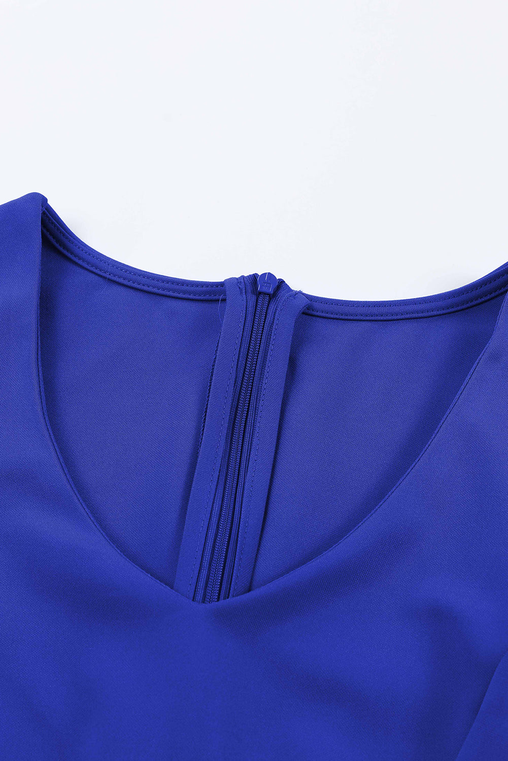 Elegant Belted Puff Sleeve V-Neck Jumpsuit - adritiX