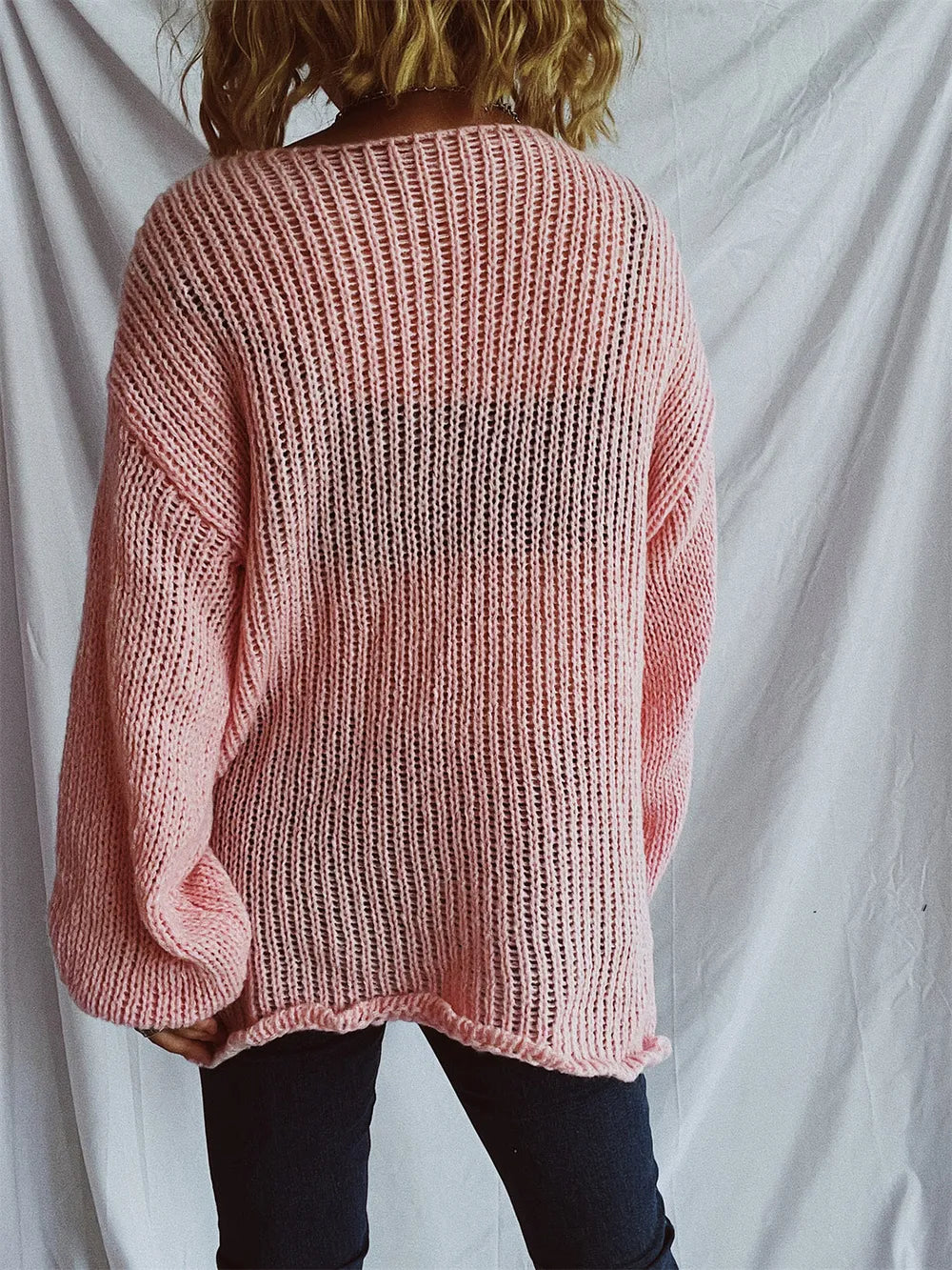 Boat Neck Dropped Shoulder Sweater - adritiX