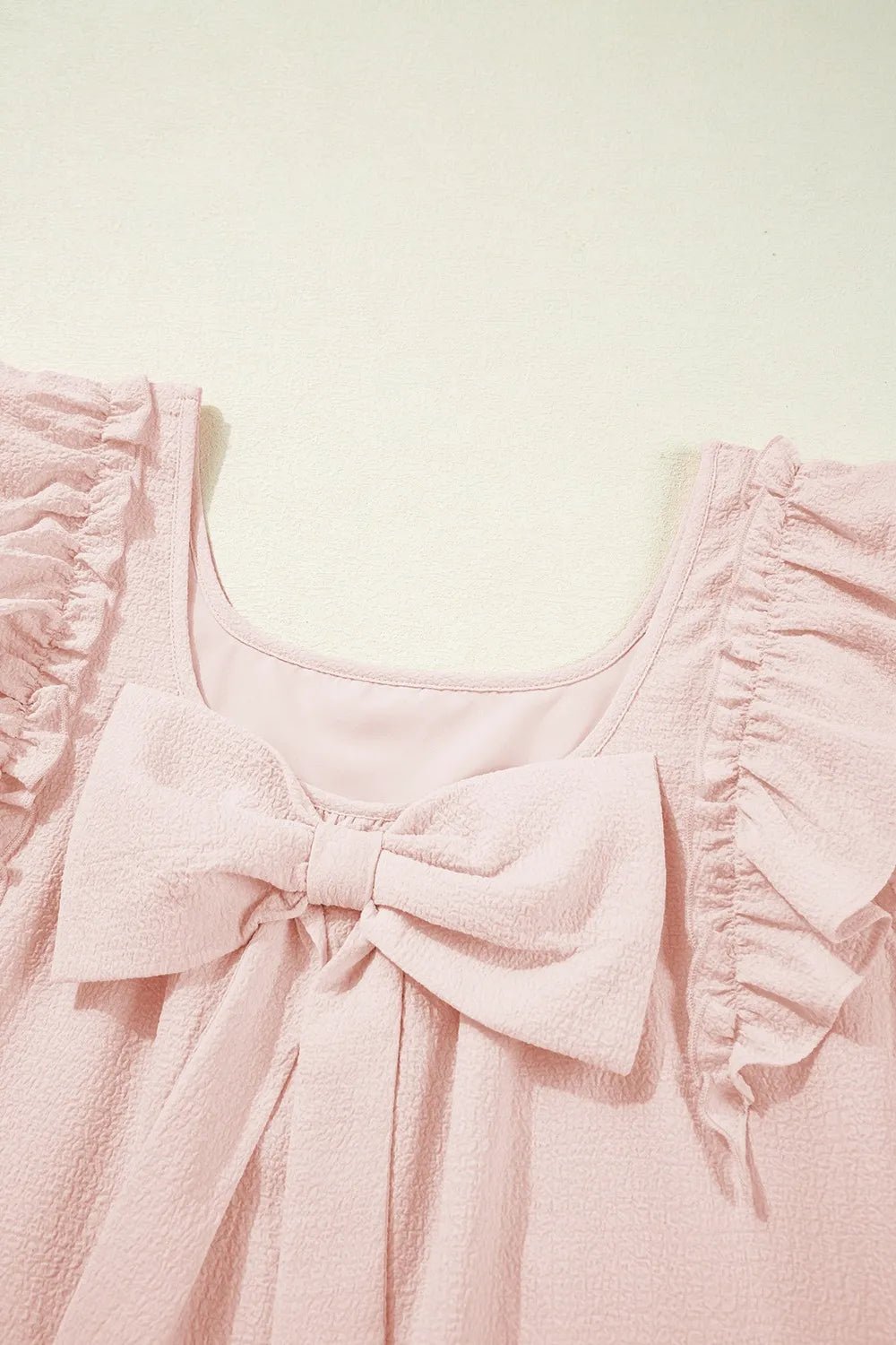 Ruffle Sleeve Bow Back Mini Dress - adritiX