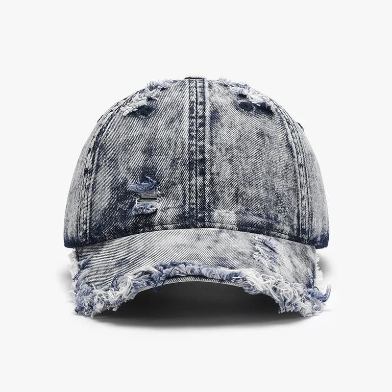 Distressed Cotton Adjustable Baseball Cap - adritiX