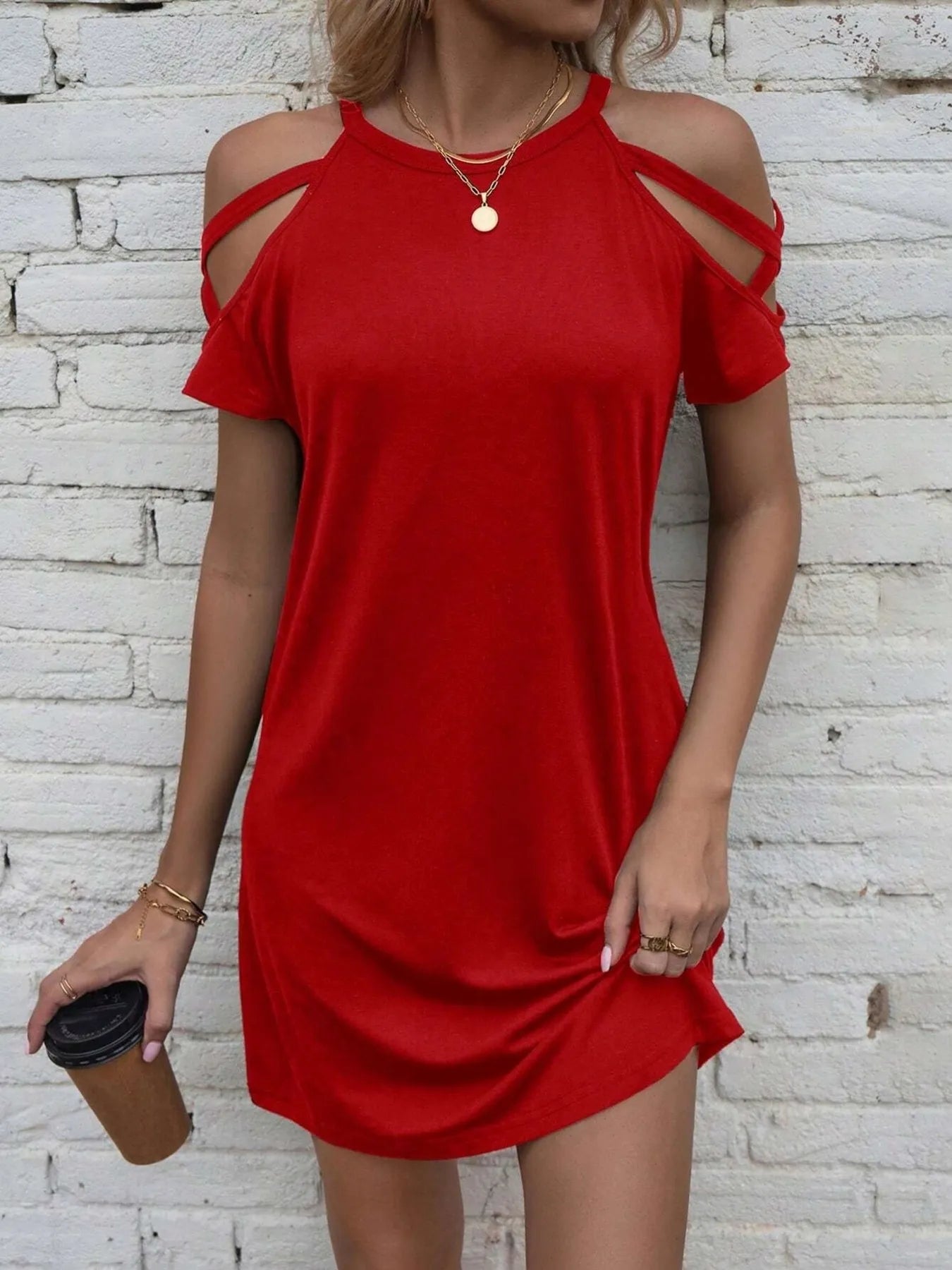 Cold Shoulder Mini Dress - adritiX