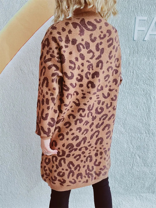 Leopard Round Neck Long Sleeve Sweater - adritiX