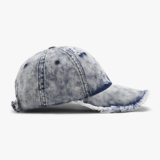 Distressed Cotton Adjustable Baseball Cap - adritiX