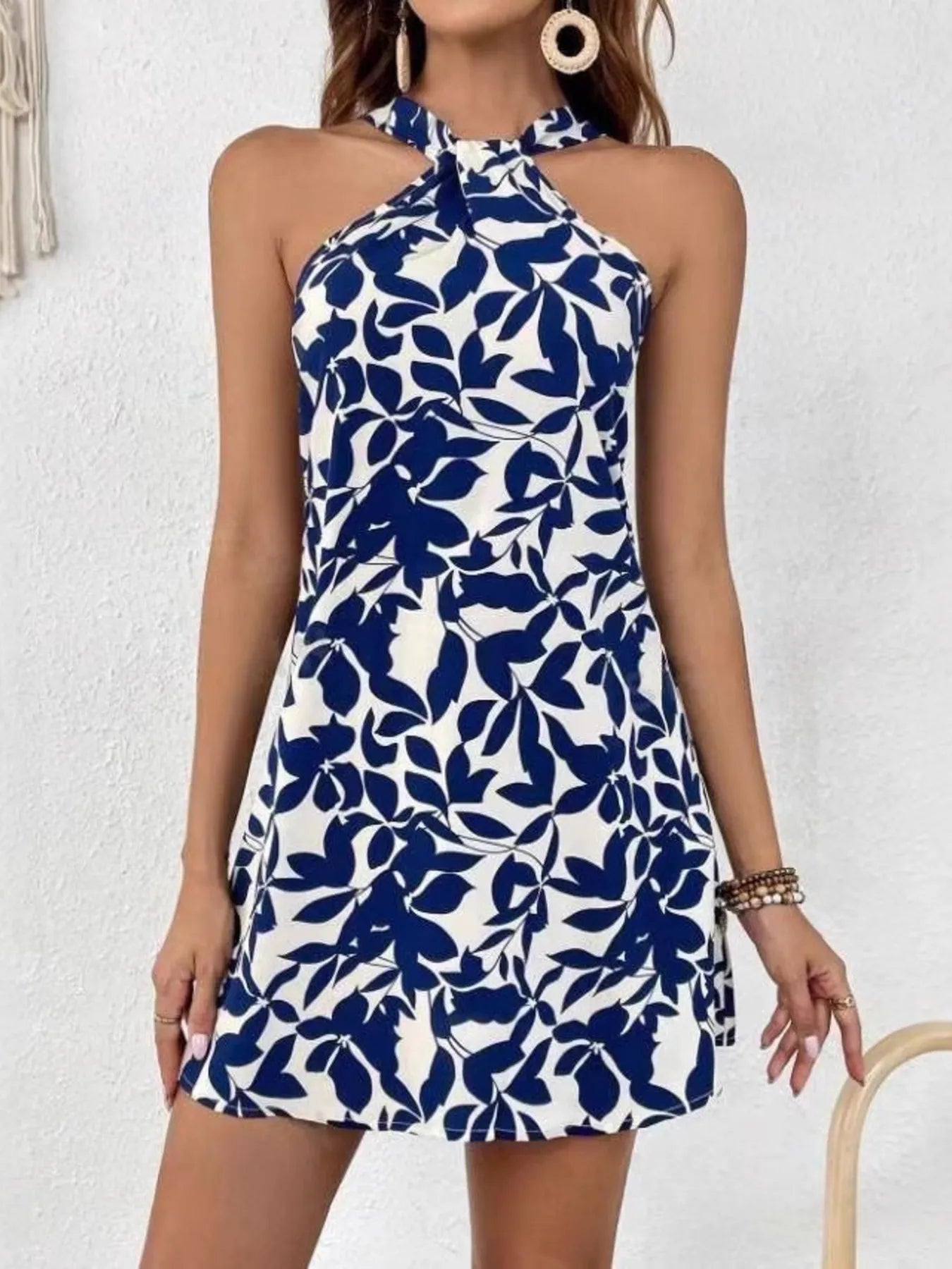 Floral Print Sleeveless Mini Dress - adritiX