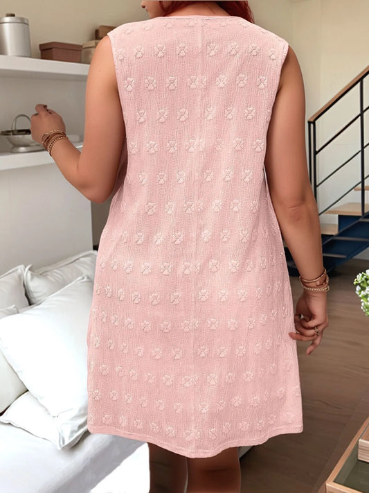 Full Size V-Neck Sleeveless Summer Dress Plus Size - adritiX