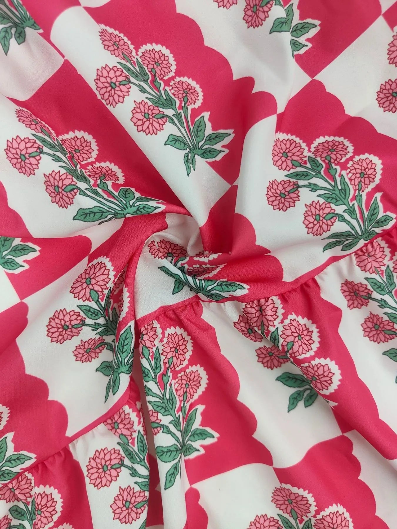 Bohemian Floral Print Smocked Tiered Maxi Dress - adritiX