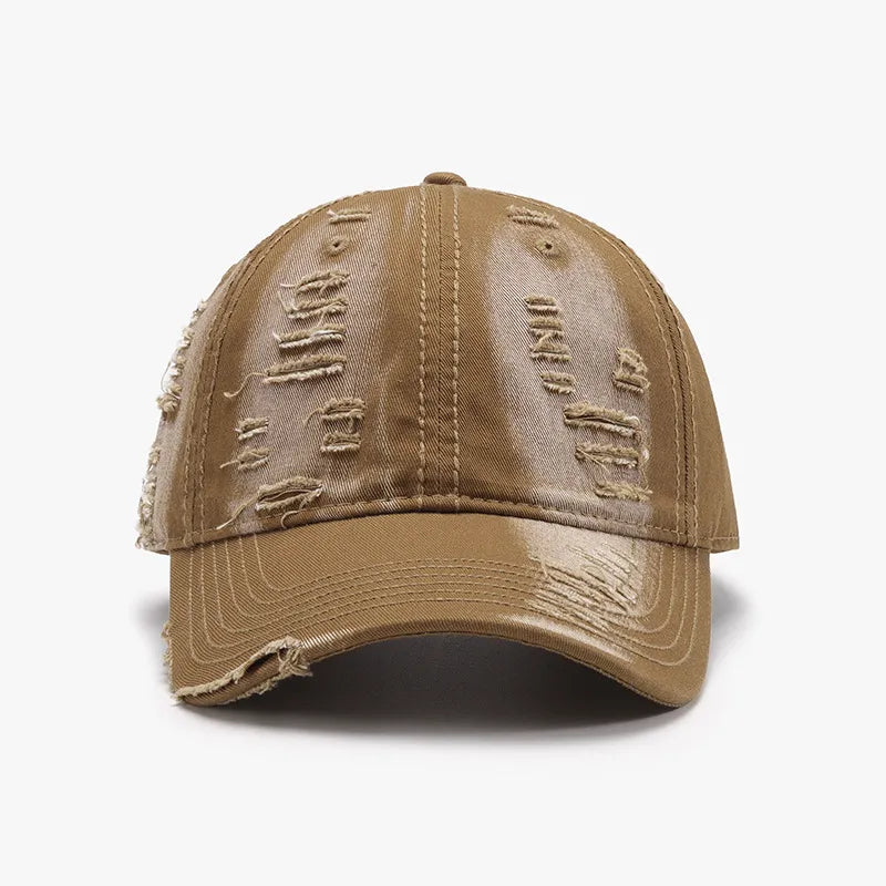 Distressed Adjustable Cotton Baseball Cap - adritiX