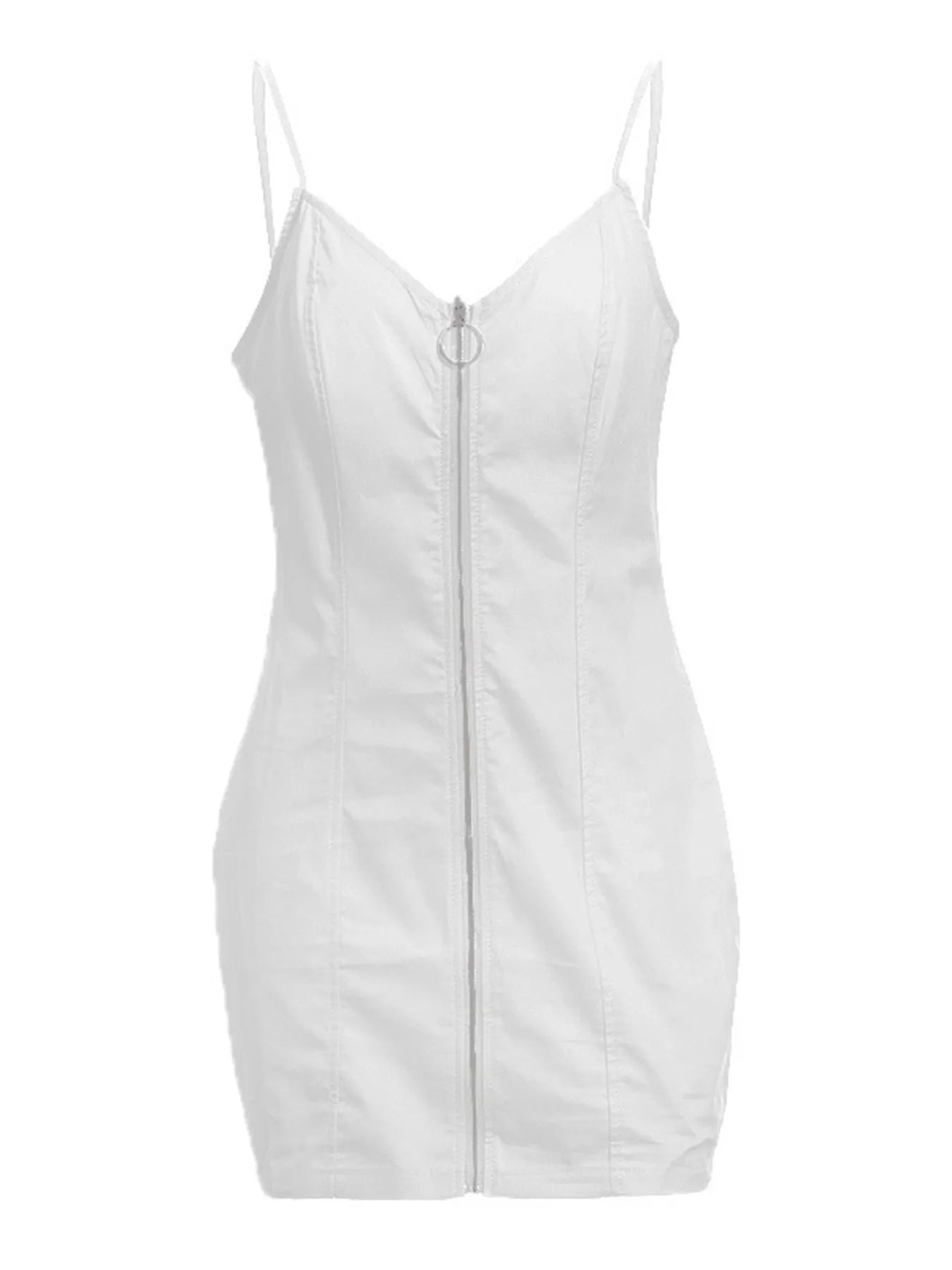Full Size Zip-Front Bodycon Mini Dress Plus Size - adritiX