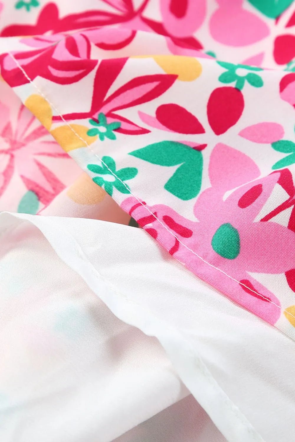 Smocked Floral V-Neck Ruffled Cap Sleeve Dress - adritiX