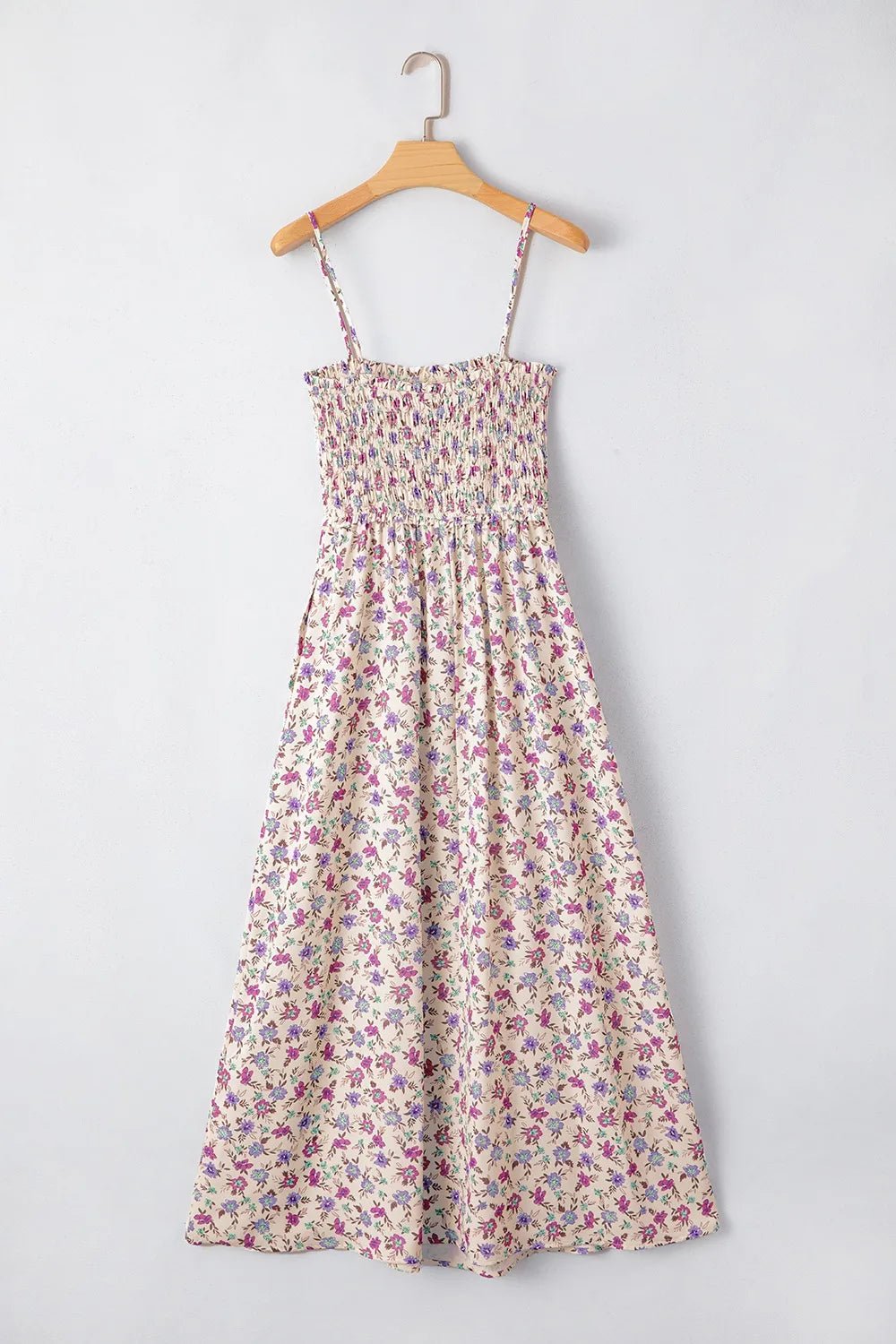 Multicolour Bohemian Ditsy Floral Smocked Fit Flare Sundress - adritiX