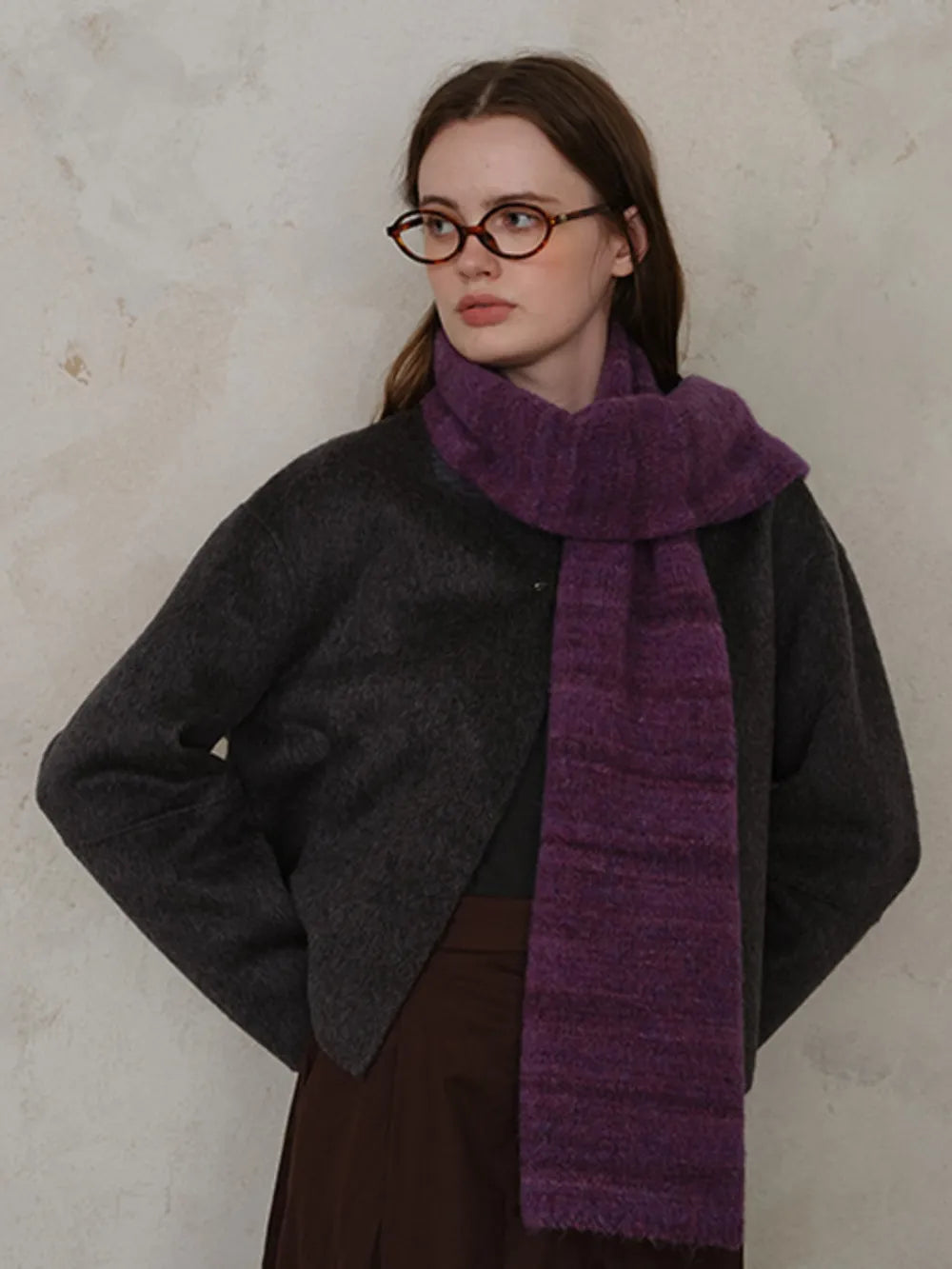 Striped Detail Knit Scarf - adritiX