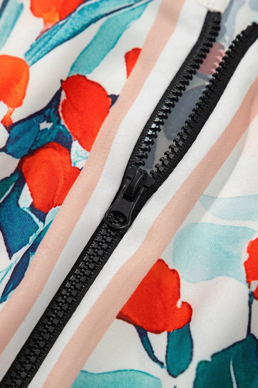 Floral Print Zipper Ruffled Short Sleeve High Waist Mini Dress - adritiX