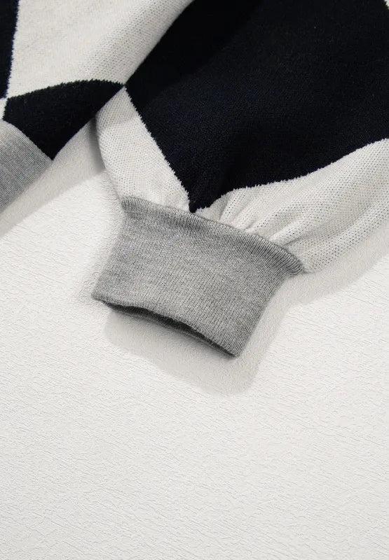 Color Block Button Down Long Sleeve Cardigan - adritiX