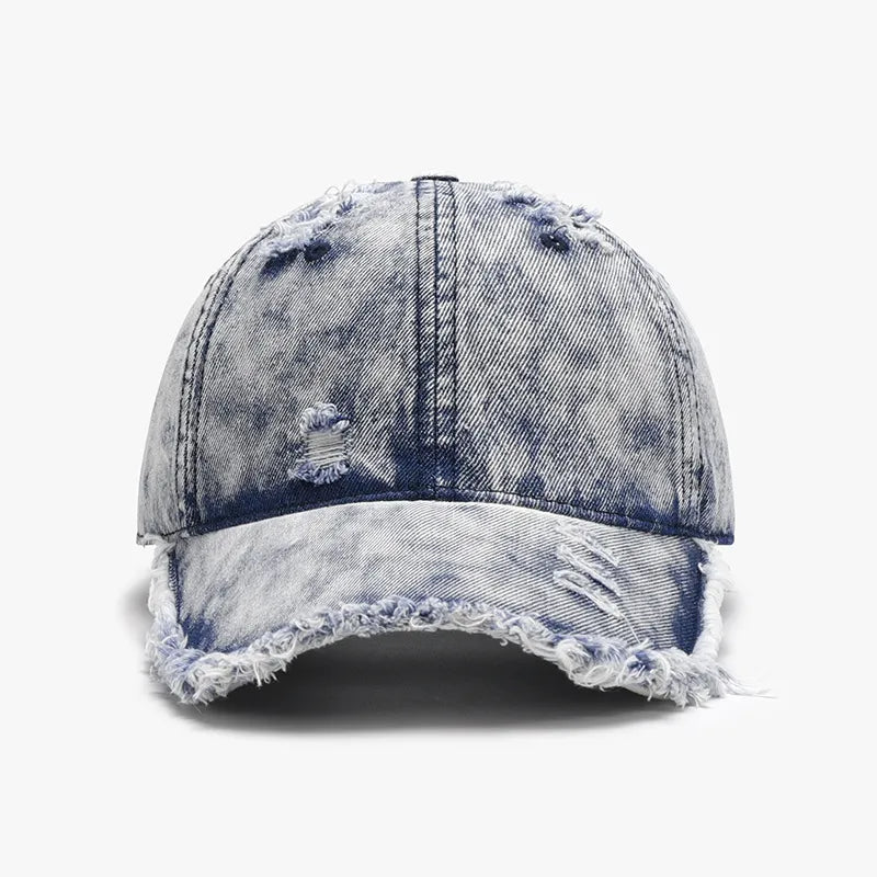 Distressed Cotton Adjustable Baseball Cap - adritiX