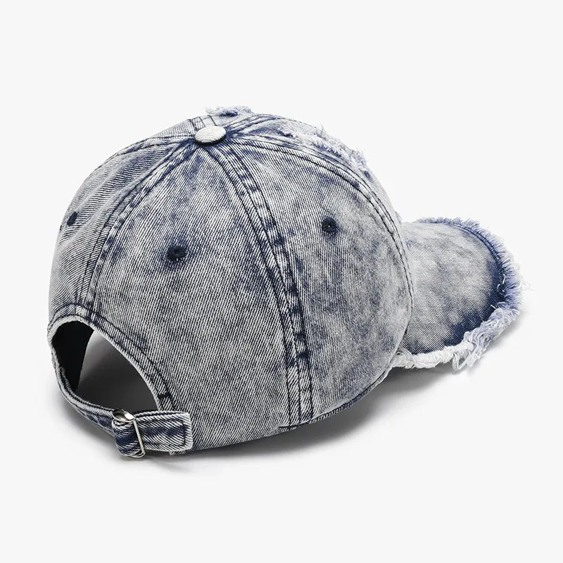 Distressed Cotton Adjustable Baseball Cap - adritiX