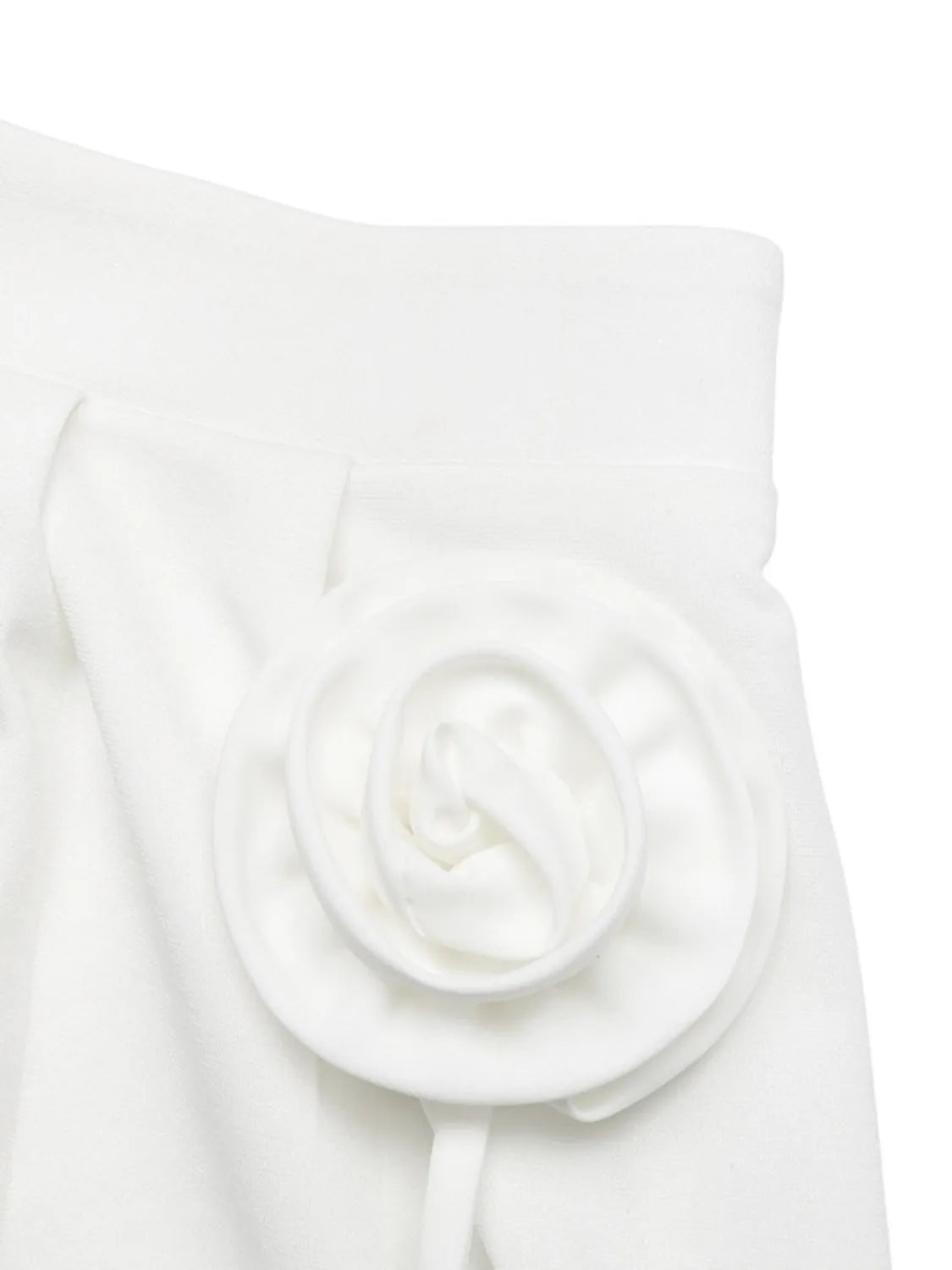 3D Flower Applique High-Waisted Shorts - adritiX