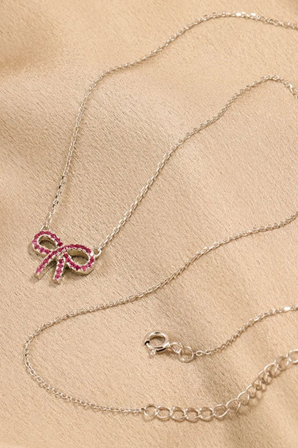 925 Sterling Silver Bow Necklace - adritiX