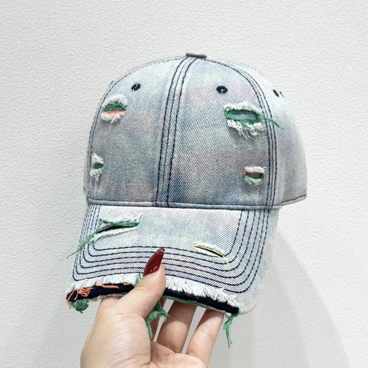 Distressed Adjustable Baseball Cap - adritiX