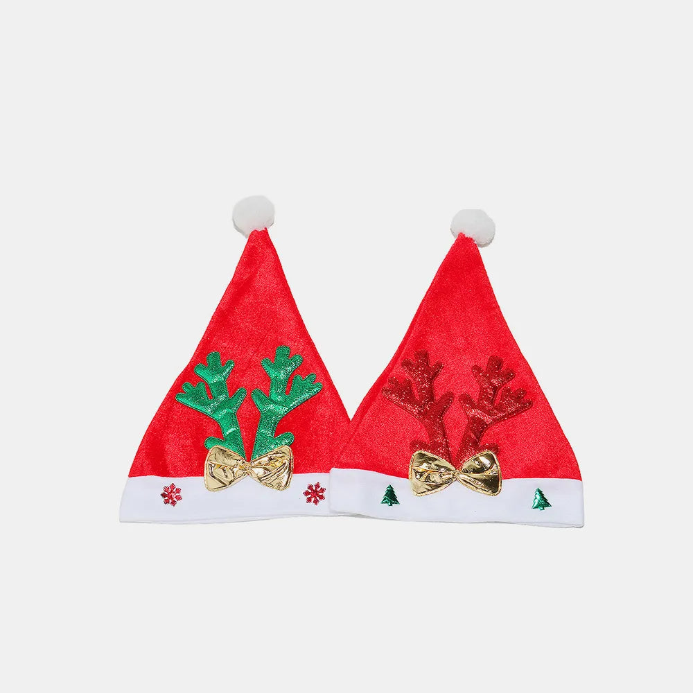 2 Piece Antler Christmas Hat with pompom - adritiX