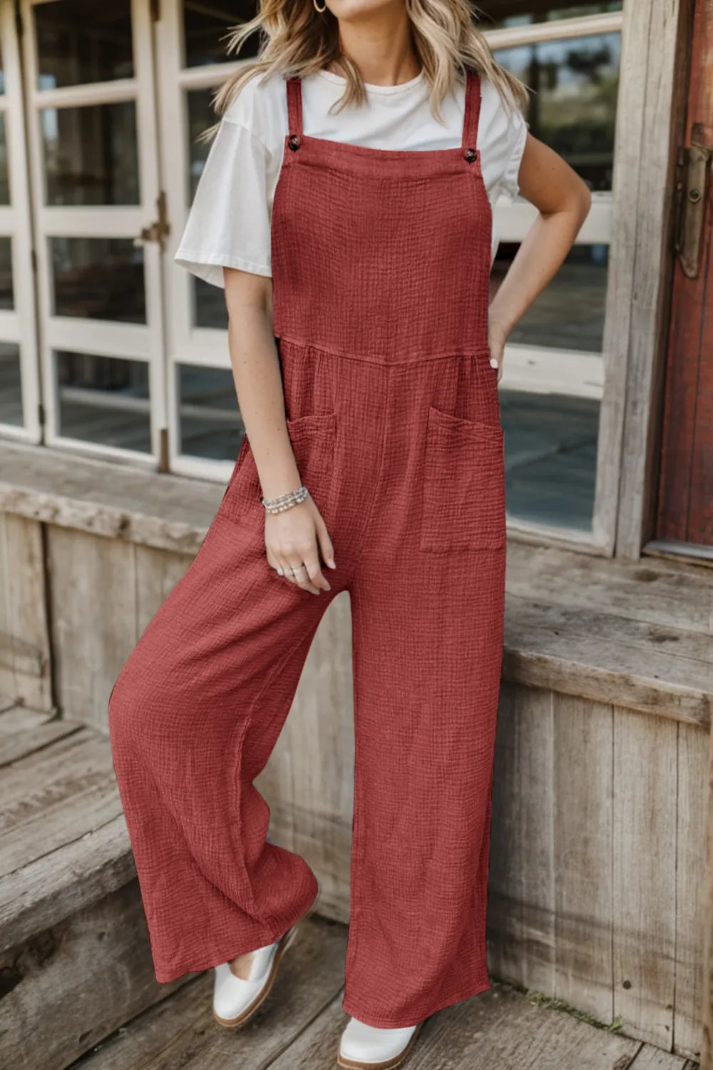 Elegant Full Size Wide Leg Front Pocket Jumpsuit - adritiX