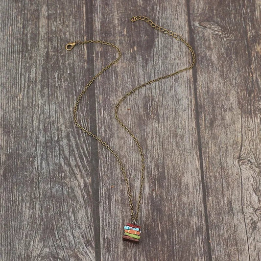 Alloy Books Pendant Necklace - adritiX