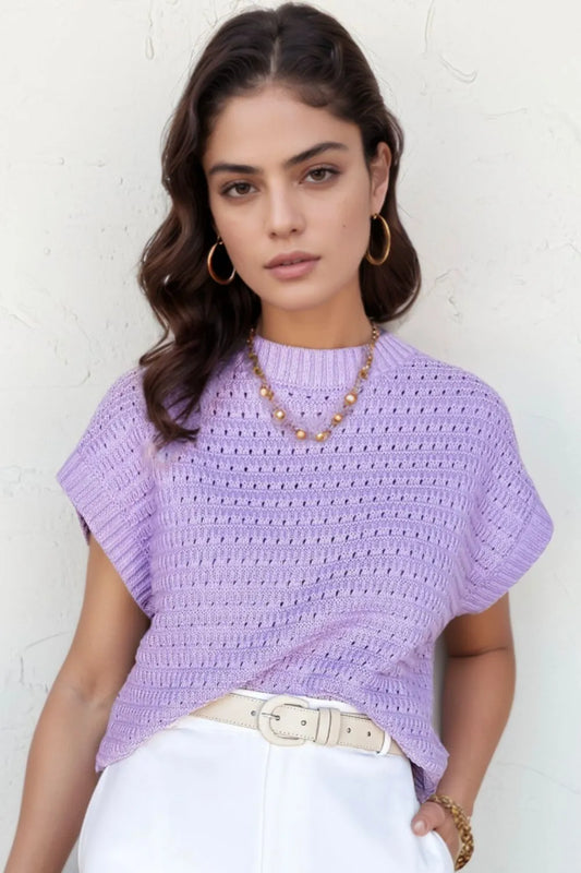 Short Sleeve Knit Sweater Top - adritiX