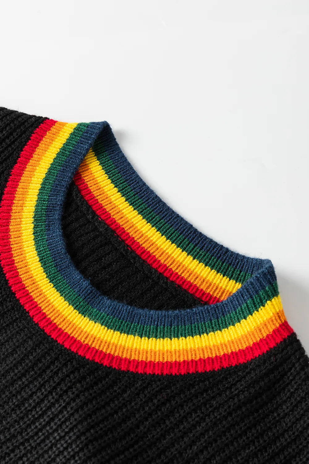 Elegant MERRY & BRIGHT Ribbed Round Neck Sweater - adritiX