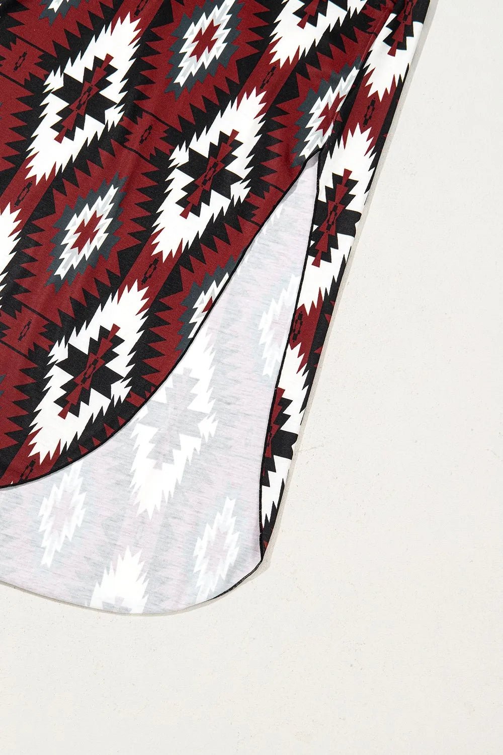 Aztec Print V-Neck Midi Dress - adritiX