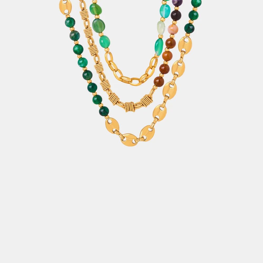 Beaded Titanium Steel Necklace - adritiX