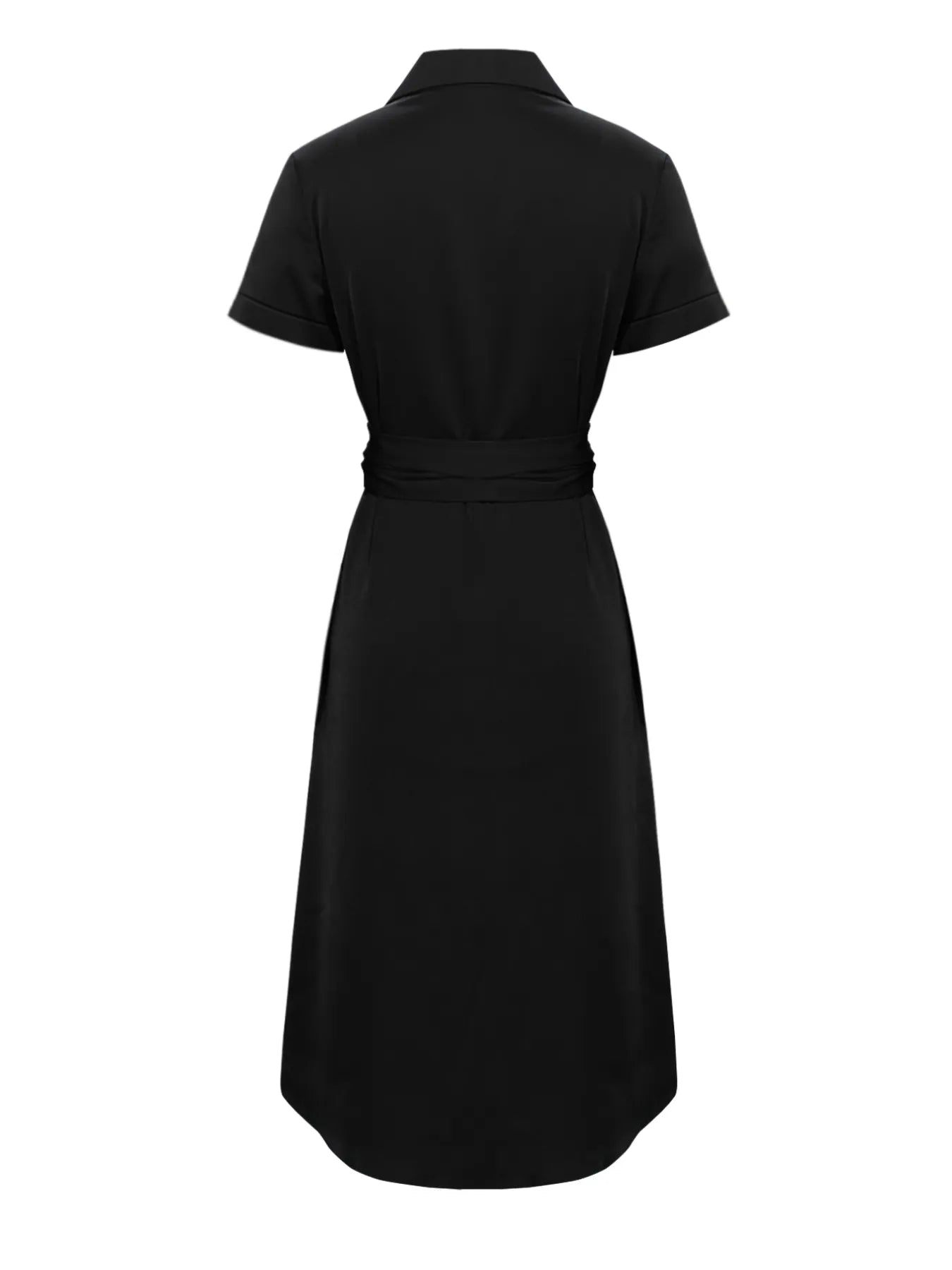 Button Down Belted Midi Shirt Dress - adritiX