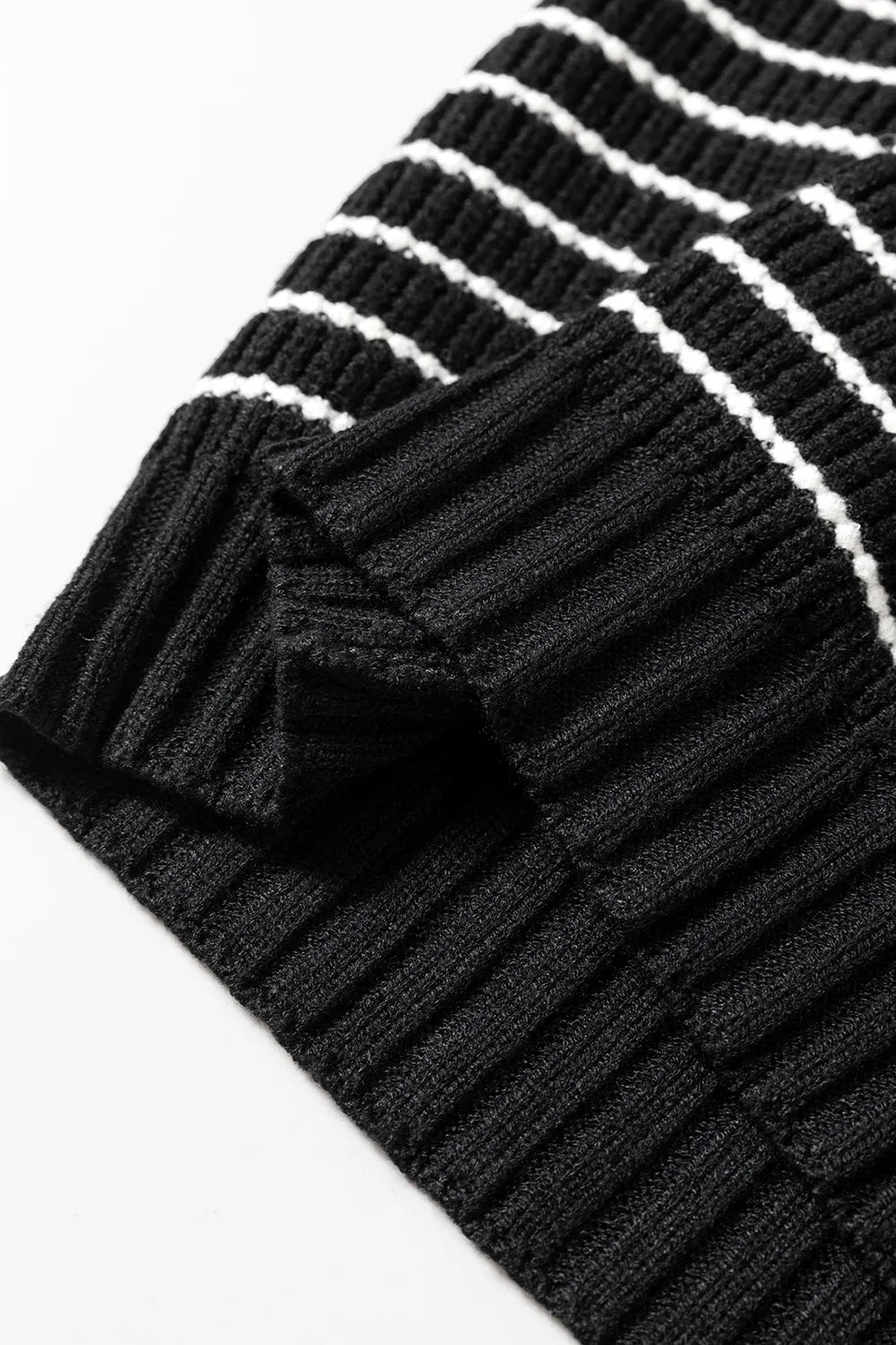 Stripe Turn-Down Johnny Collar Sweater Vest - adritiX