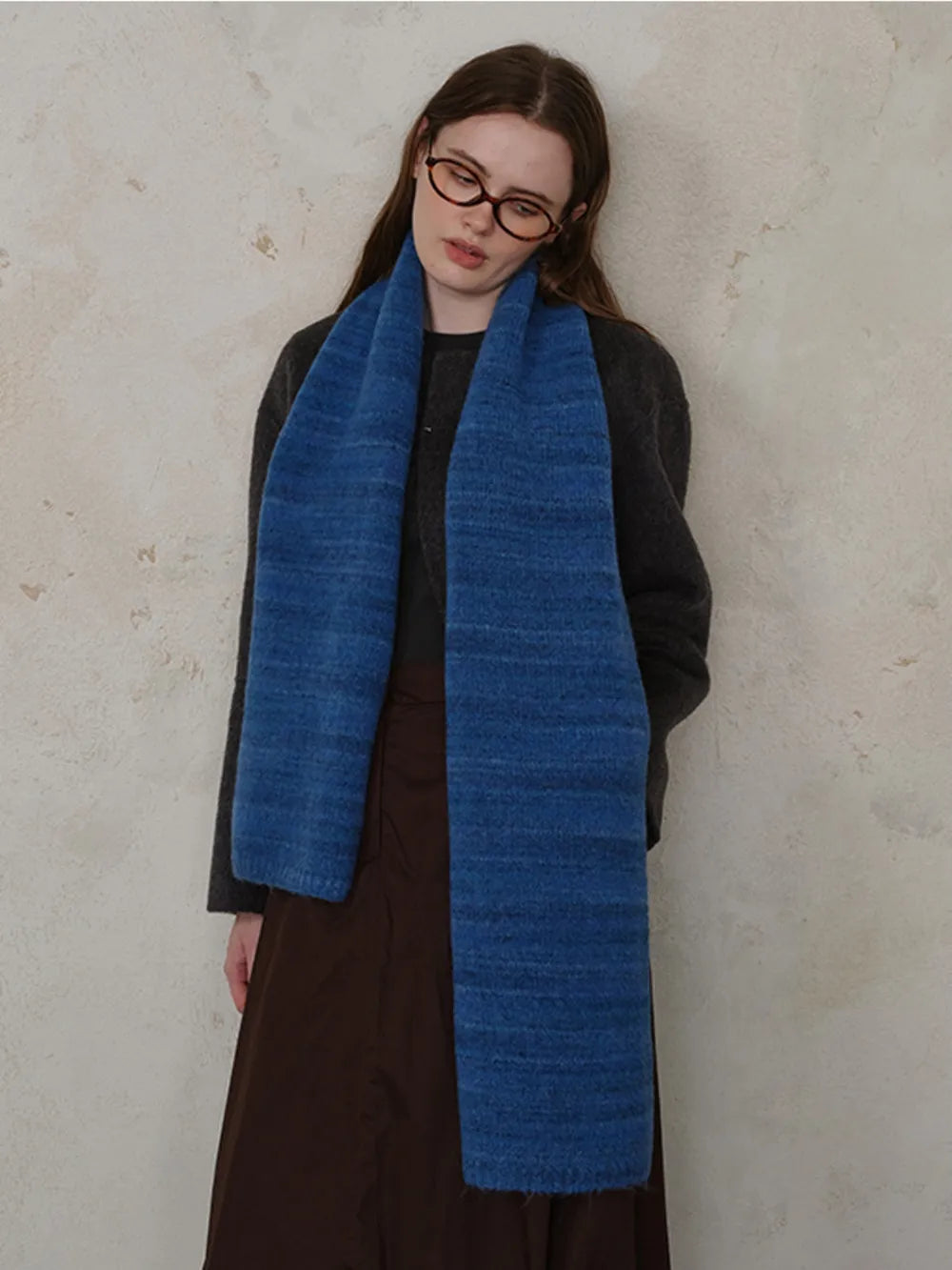 Striped Detail Knit Scarf - adritiX