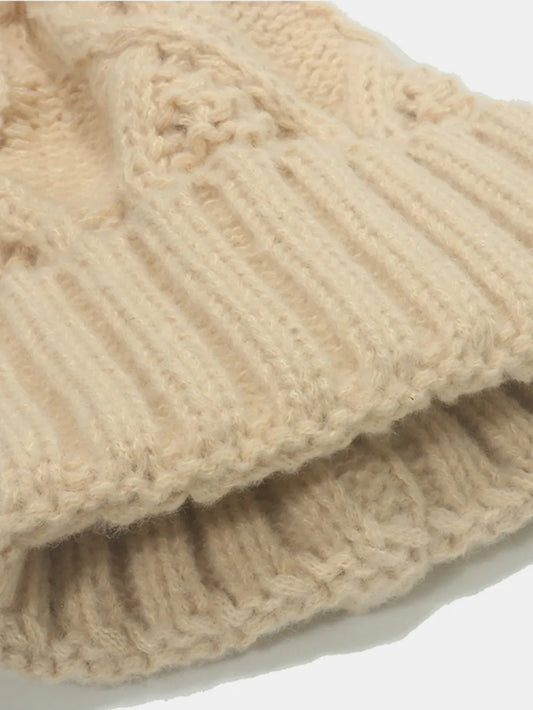 Roll Rim Cable-Knit Hat - adritiX