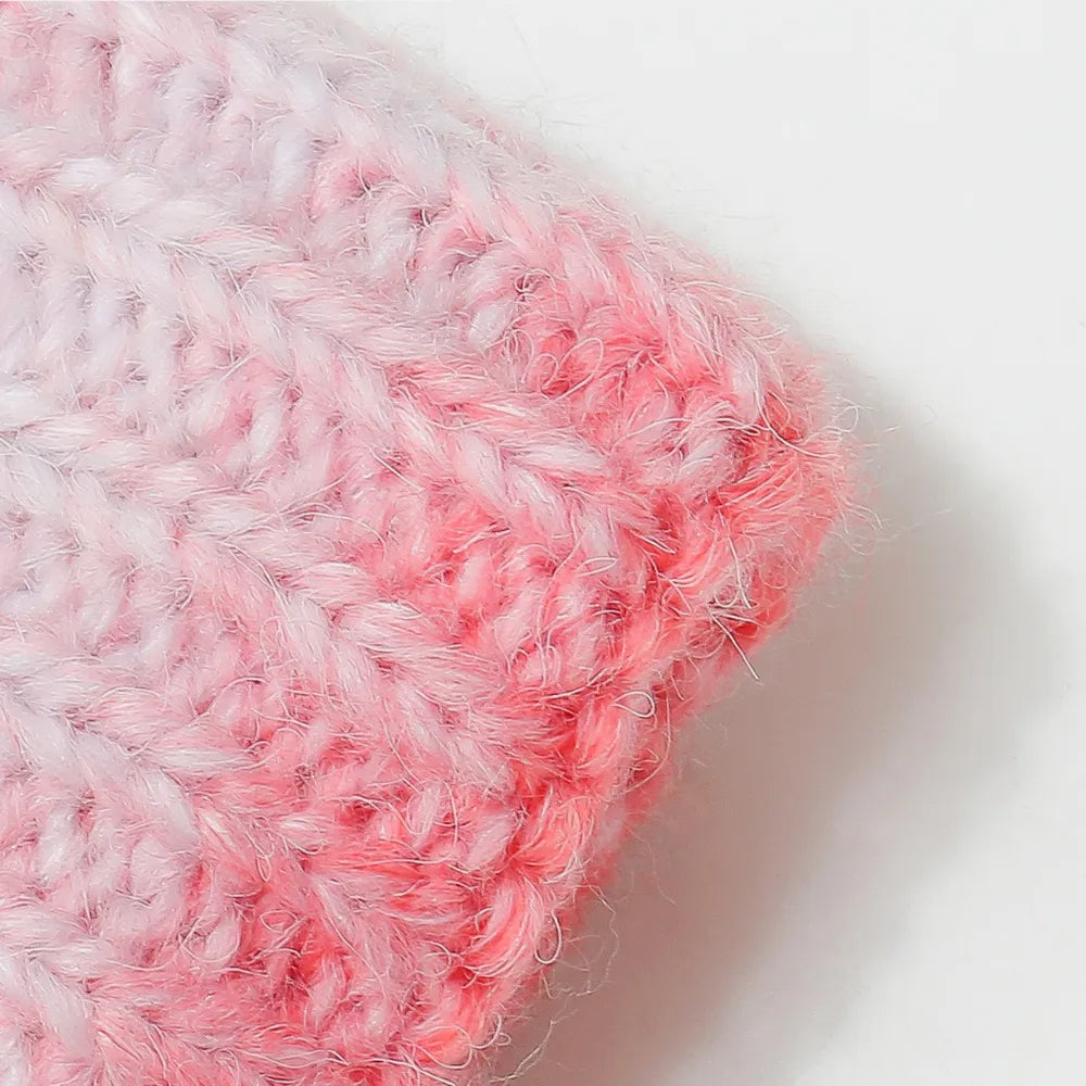 Gradient Knit Hat with Pompom - adritiX
