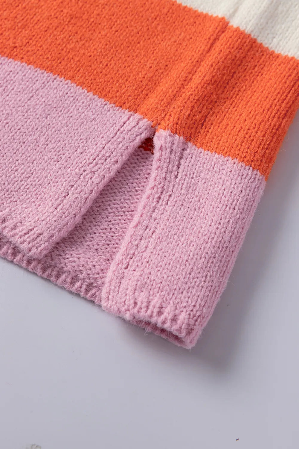 Color Block V-Neck Long Sleeve Sweater - adritiX