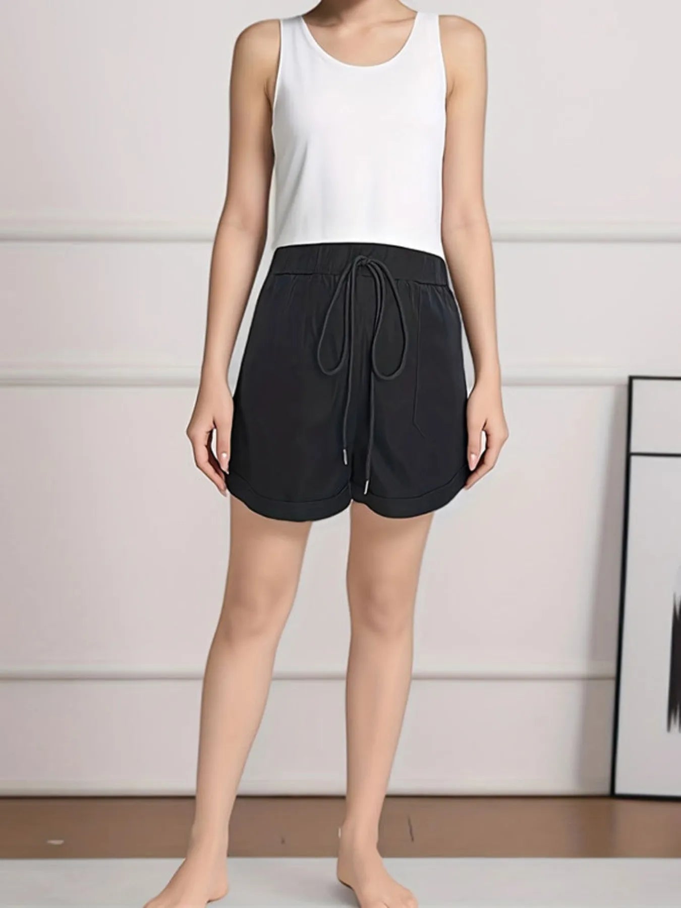 Casual Drawstring High Waist Shorts - adritiX