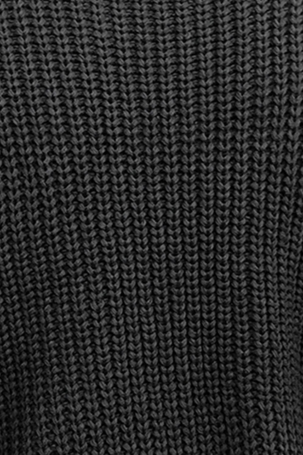 Cable-Knit Mock Neck Cap Sleeve Sweater - adritiX