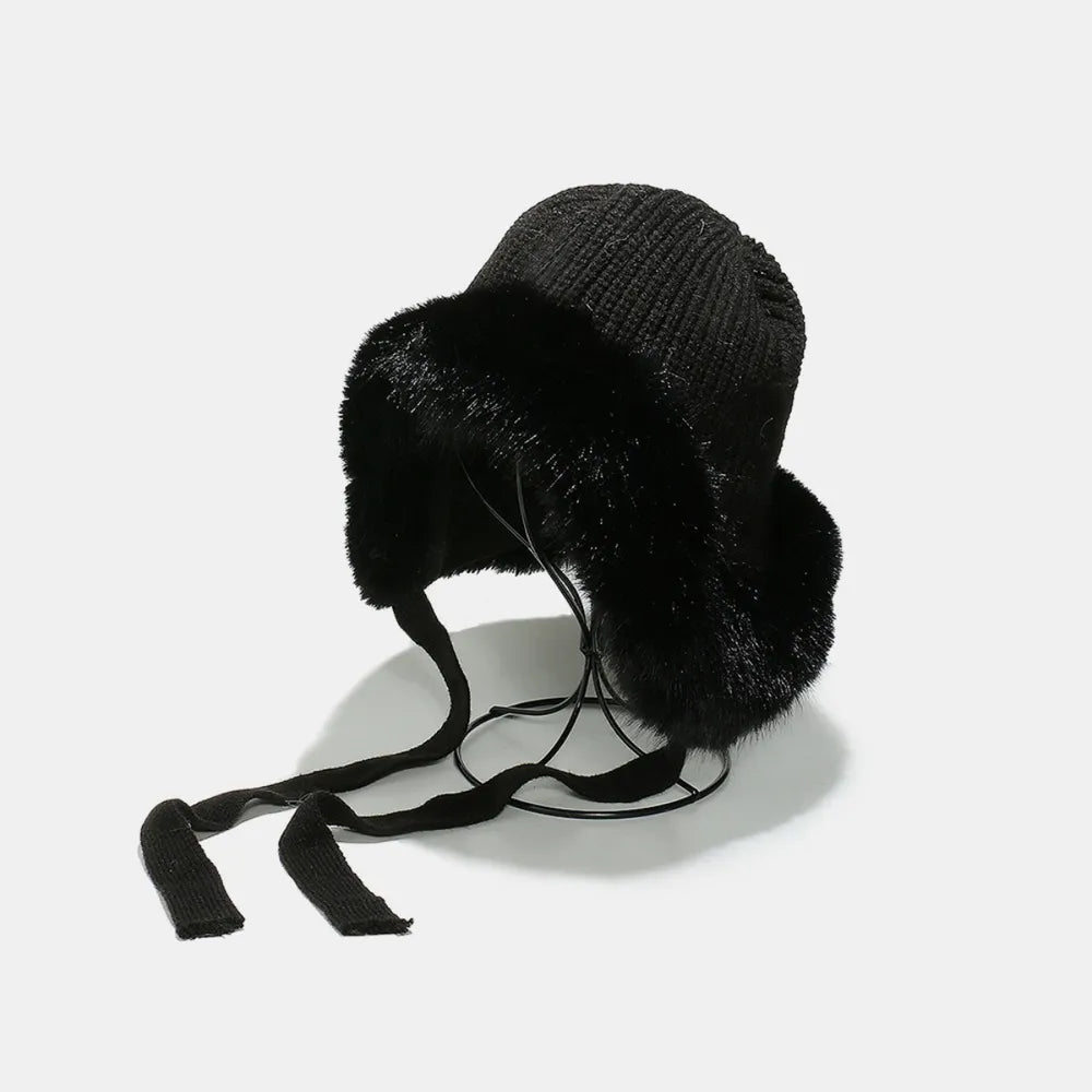 Thermal Tied Fuzzy Winter Hat - adritiX