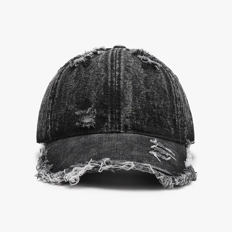 Distressed Cotton Adjustable Baseball Cap - adritiX