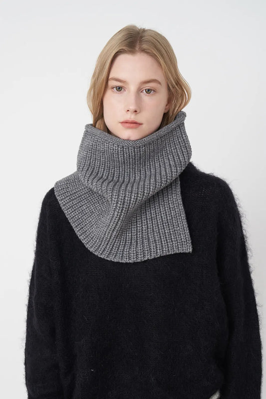 Slit Pullover Knit Scarf - adritiX
