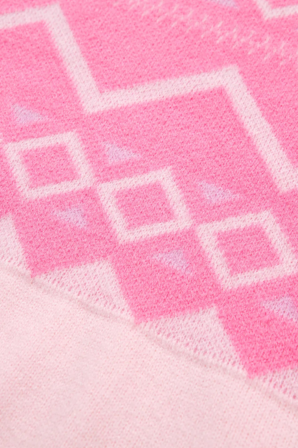 Geometric Drop Shoulder Long Sleeve Sweater - adritiX